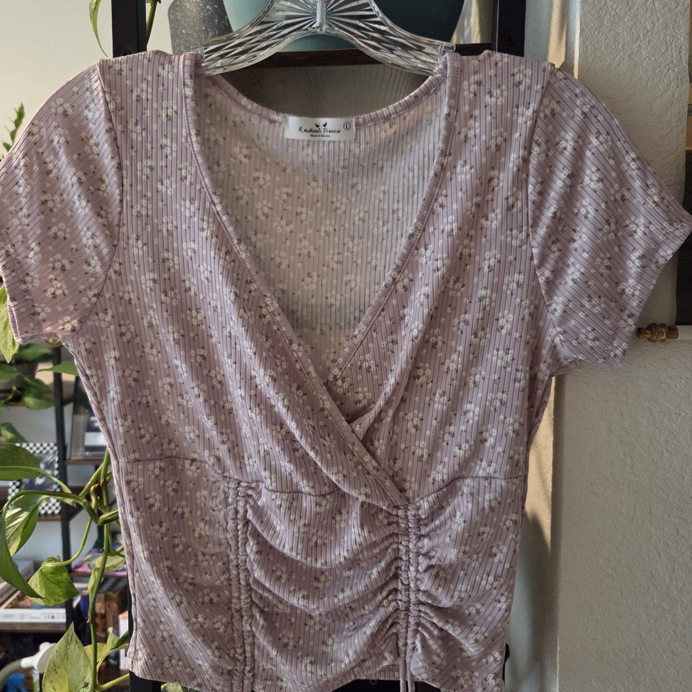 Lavender Ruched Crop Top